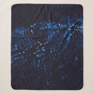 Zwart en blauw abstract schilderij sherpa deken