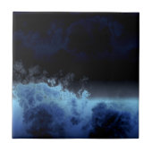 Zwart en blauw abstract tegeltje (Voorkant)