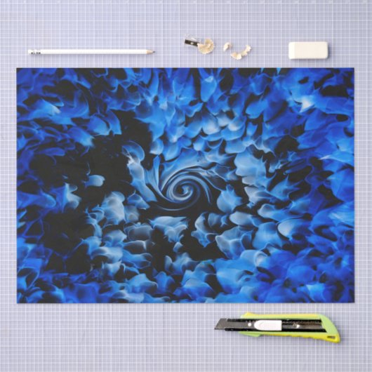 Zwart en blauw Abstract Tissuepapier (Craft)