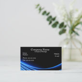 Zwart en blauw abstract visitekaartje (Staand voorkant)
