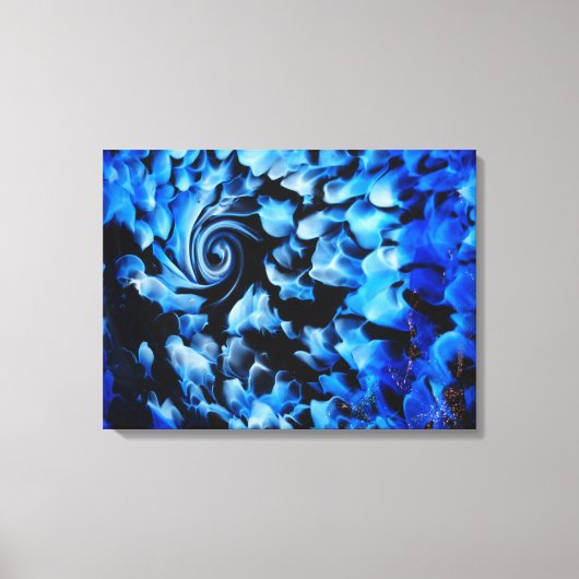 zwart en blauw abstracte draaikolk canvas afdruk (Voorkant)