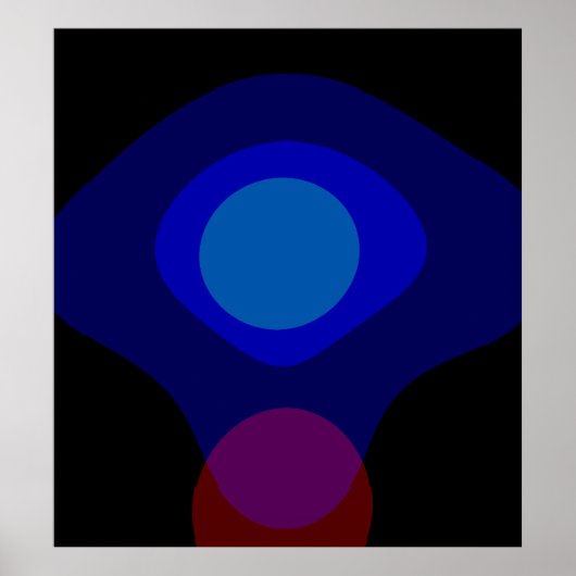 Zwart En Blauw Abstracte Kunst 523 Poster (Voorkant)