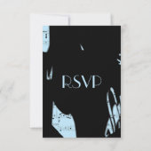 Zwart en Blauw Abstracte Muziek RSVP met Menu Keuz (Achterkant)