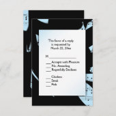Zwart en Blauw Abstracte Muziek RSVP met Menu Keuz (Voorkant / Achterkant)