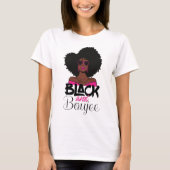 Zwart en blauw Afro-Amerikaanse vrouw T-shirt (Voorkant)