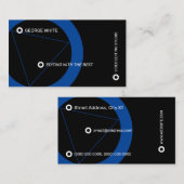 Zwart en blauw afspeelknop professioneel visitekaartje (Voorkant / Achterkant)