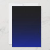 Zwart en Blauw Afstudeerfeest Uitnodiging (Achterkant)