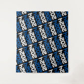 Zwart en Blauw Afstuderen Achtergrond Wandkleed (Voorkant)