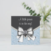 Zwart en blauw Baby Boy Shower Kaart (Staand voorkant)