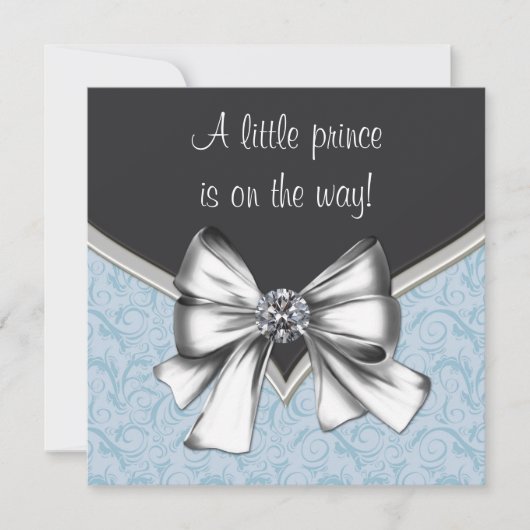 Zwart en blauw Baby Boy Shower Kaart (Voorkant)