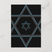 Zwart en blauw Bar Mitzvah Receptie Insert Kaart (Achterkant)