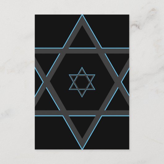 Zwart en blauw Bar Mitzvah Receptie Insert Kaart (Achterkant)