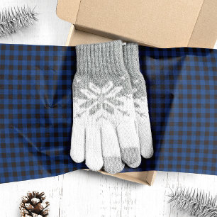 Zwart en blauw Buffalo geruit Kerstmis Tissuepapier