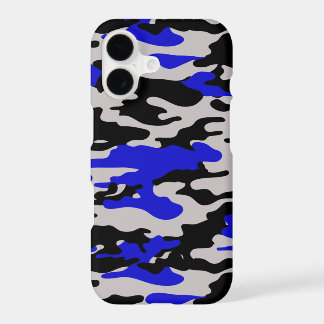 Zwart en Blauw Camo - iPhone 7 hoesje