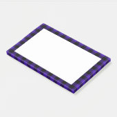 Zwart en blauw Check Framed Post it Notes (Schuin)