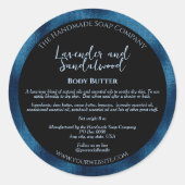 Zwart en Blauw Cosmetica Pot Label met Ingrediente (Voorkant)