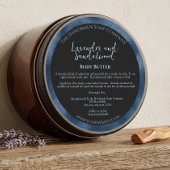 Zwart en Blauw Cosmetica Pot Label met Ingrediente