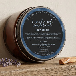Zwart en Blauw Cosmetica Pot Label met Ingrediente