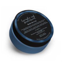 Zwart en Blauw Cosmetics Jar Label w Ingrediënten