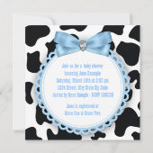 Zwart en blauw Cowboy Baby Shower Kaart (Achterkant)