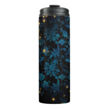 Zwart en Blauw Damask