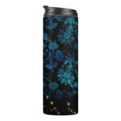 Zwart en Blauw Damast Thermosbeker (Geroteerd rechts)