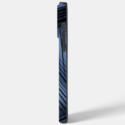 Zwart en Blauw Diagonaal Abstract Case-Mate iPhone Case (Achterkant / Links)