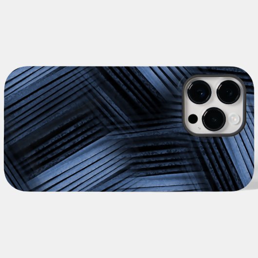 Zwart en Blauw Diagonaal Abstract Case-Mate iPhone Case (Achterkant (horizontaal))