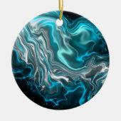 Zwart en blauw, flexibele kunst op maat keramisch ornament (Voorkant)