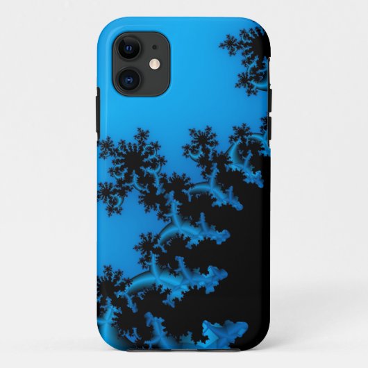 Zwart en blauw fractal kunsthonnettas Case-Mate iPhone case (Achterkant)