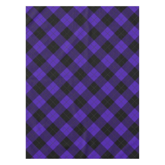 Zwart en blauw geplakt tafelkleed (Voorkant)