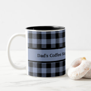 Zwart en Blauw Geruit, Buffalo Plaid, Houthakker Tweekleurige Koffiemok