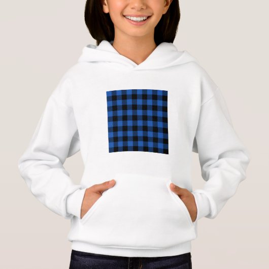 Zwart en blauw geruit buffelpatroon (Voorkant)