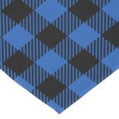 Zwart en blauw geruit buffelpatroon korte tafelloper (Hoek)