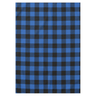Zwart en blauw geruit buffelpatroon tafelkleed