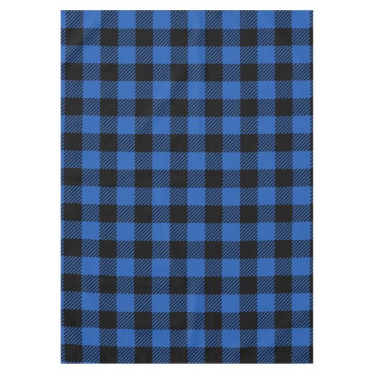 Zwart en blauw geruit buffelpatroon tafelkleed (Voorkant)
