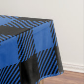 Zwart en blauw geruit buffelpatroon tafelkleed (Voorbeeld)