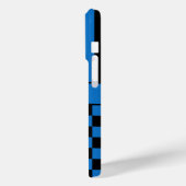 Zwart en Blauw Geruit Gestreept Gepersonaliseerd Case-Mate iPhone Case (Achterkant / Links)
