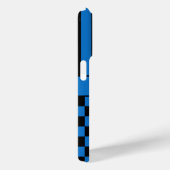 Zwart en Blauw Geruit Gestreept Gepersonaliseerd Case-Mate iPhone Case (Achterkant / Rechts)