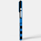 Zwart en Blauw Geruit Gestreept Gepersonaliseerd Case-Mate iPhone Case (Achterkant / Links)