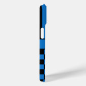 Zwart en Blauw Geruit Gestreept Gepersonaliseerd Case-Mate iPhone Case (Achterkant / Rechts)