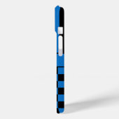 Zwart en Blauw Geruit Gestreept Gepersonaliseerd Case-Mate iPhone Case (Achterkant / Links)