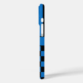 Zwart en Blauw Geruit Gestreept Gepersonaliseerd Case-Mate iPhone Case (Achterkant / Links)