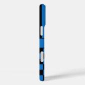 Zwart en Blauw Geruit Gestreept Gepersonaliseerd Case-Mate iPhone Case (Achterkant / Rechts)