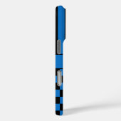 Zwart en Blauw Geruit Gestreept Gepersonaliseerd Case-Mate iPhone Case (Achterkant / Rechts)