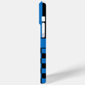 Zwart en Blauw Geruit Gestreept Gepersonaliseerd Case-Mate iPhone Case (Achterkant / Links)