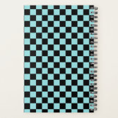 Zwart en Blauw Geruit Patroon Notitieboek Planner (Achterkant)