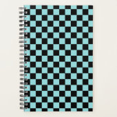 Zwart en Blauw Geruit Patroon Notitieboek Planner (Voorkant)