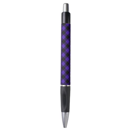Zwart en blauw geruite geruite pen (Voorkant Verticaal)