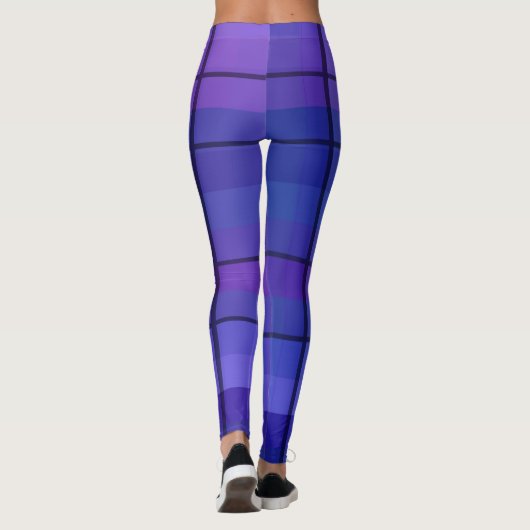 Zwart en blauw geruite Leggings (Achterkant)